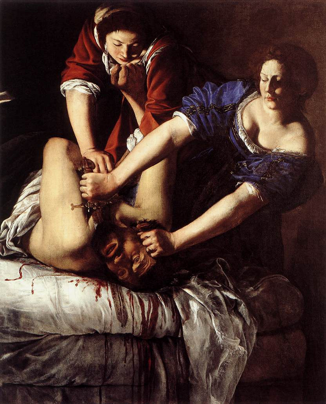 L'immagine raffigura il dipinto Giuditta che decapita Oloferne di Artemisia Gentileschi