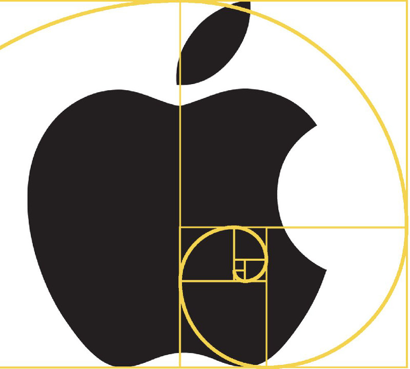 Logo Apple con proporzione aurea