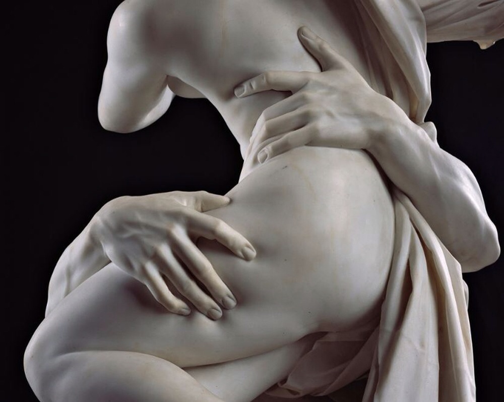 L'immagine raffigura unParticolare de "Il ratto di Proserpina", Gian Lorenzo Bernini, Galleria Borghese, Roma 