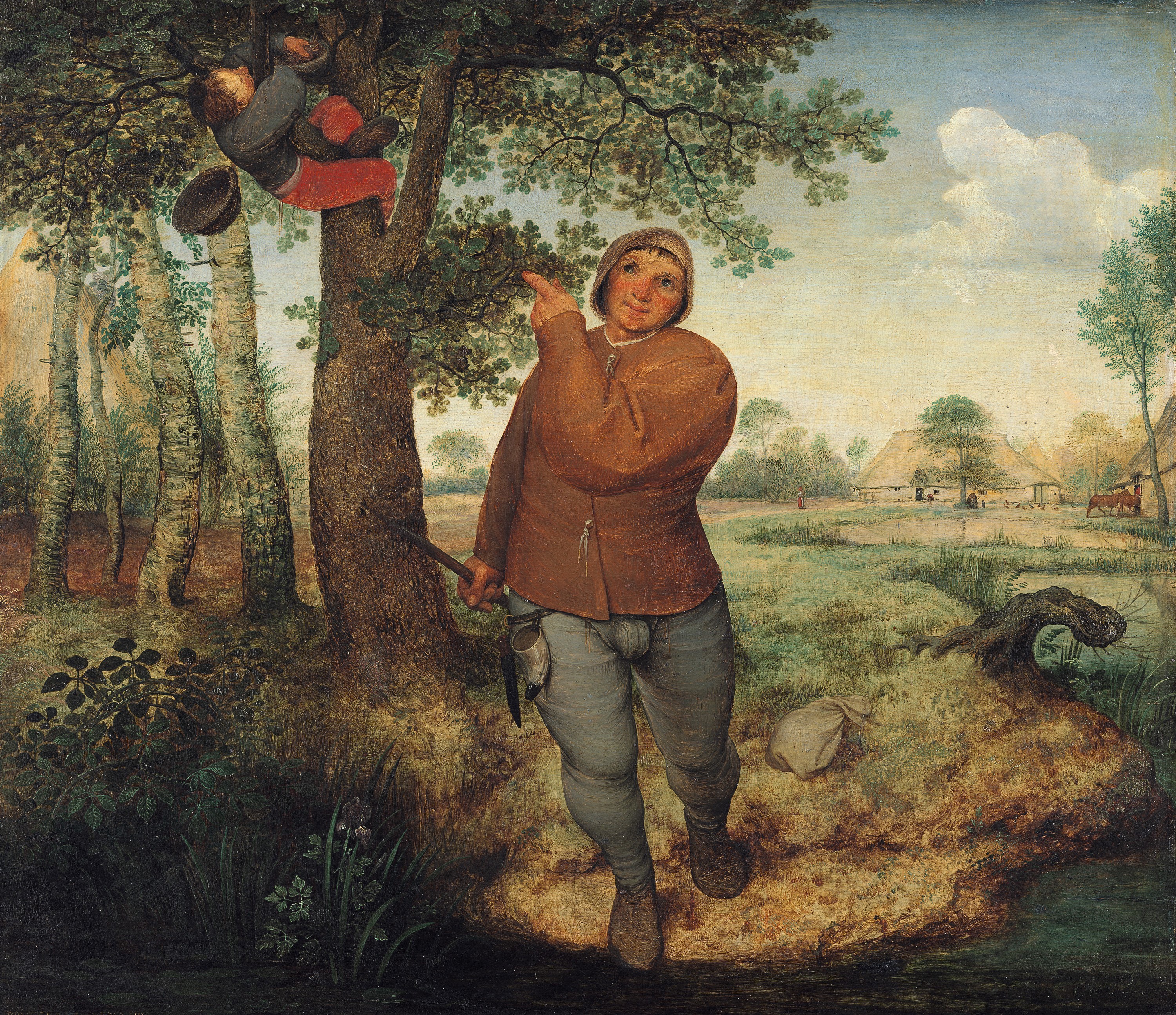 Il dipinto raffigura il ladro di nidi di bruegel