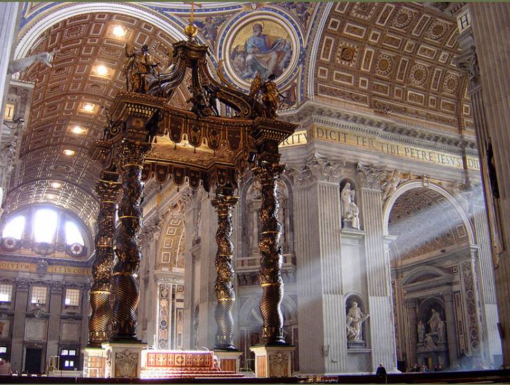 L'immagina raffigura la Basilica di San Pietro - il Baldacchino del Bernini, Roma