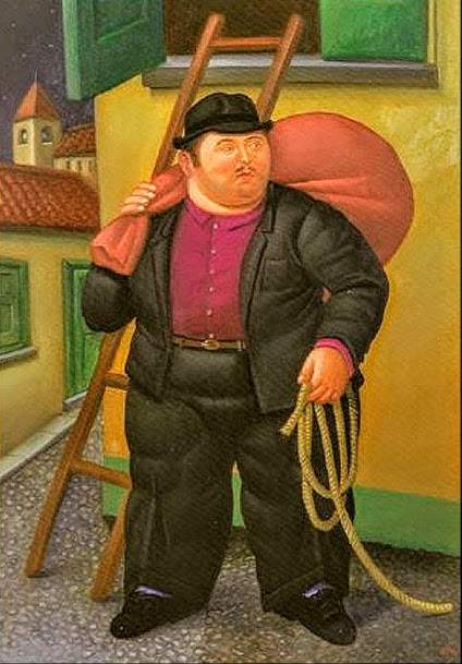 L'immagine raffigura il dipinto il ladro di Botero
