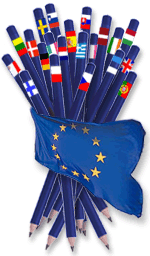 L'immagine raffigura un simbolo del multilinguismo nella UE